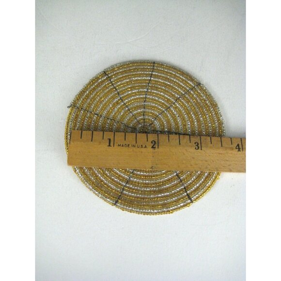 Kim Seybert Luxury Metallic Beaded Coasters Set Of 4 Nyc Designer India - Picture 7 of 7